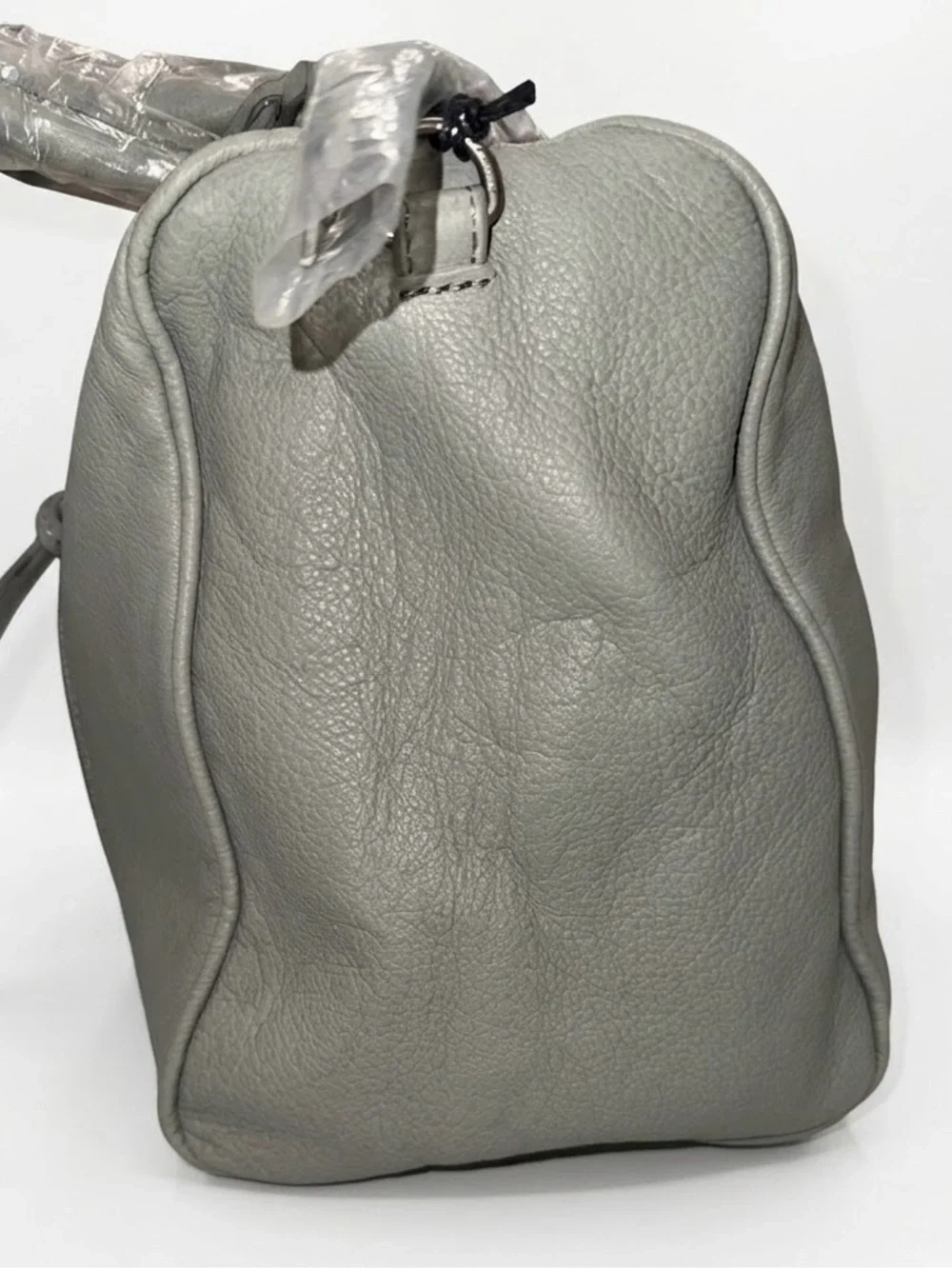 Liebeskind Pale Gray Pebbled Leather Satchel